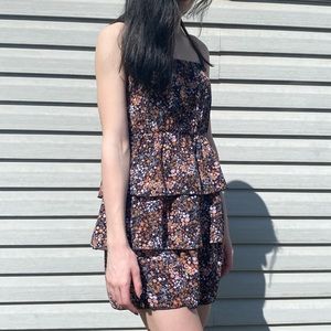 Strapless floral dress